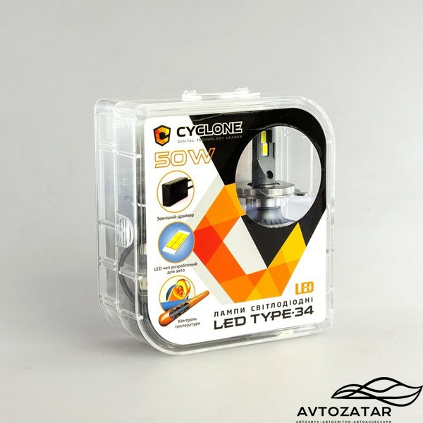 LED лампи Cyclone Type-34 H4 H/L 5500K 1118021 фото